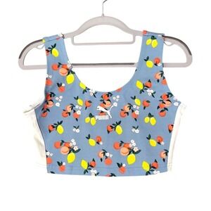 Puma Bralette XS Cropped‎ Top Peaches Lemon Novelty Stretch Athleisure Gym